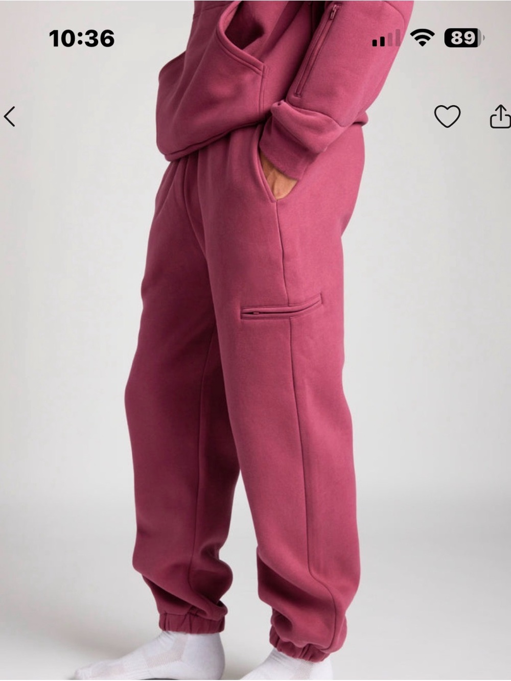 Comfrt Travel Essentials sweats in Berry
